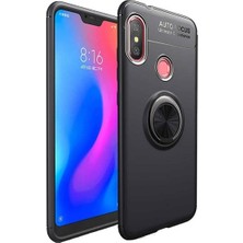 Tekno Grup Xiaomi Redmi Note 6 Pro Kılıf Ultra Korumalı Yüzüklü Manyetik Ravel Silikon Siyah + Nano Ekran Koruyucu