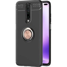 Tekno Grup Xiaomi Redmi K30 Kılıf Ultra Korumalı Yüzüklü Manyetik Ravel Silikon Siyah - Rose + Nano Ekran Koruyucu