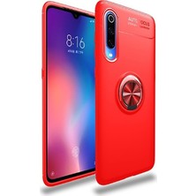 Tekno Grup Xiaomi Mi A3 Kılıf Ultra Korumalı Yüzüklü Manyetik Ravel Silikon Kırmızı + Nano Ekran Koruyucu