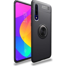 Tekno Grup Huawei P Smart Pro 2019 Kılıf Ultra Korumalı Yüzüklü Manyetik Ravel Silikon Siyah + Tam Kaplayan 5D Cam Ekran Koruyucu