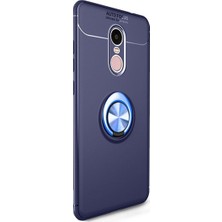 Tekno Grup Huawei Mate 10 Lite Kılıf Ultra Korumalı Yüzüklü Manyetik Ravel Silikon Lacivert + Tam Kaplayan 6D Nano Ekran Koruyucu