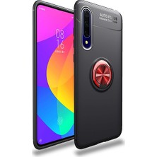 Tekno Grup Huawei P Smart Pro 2019 Kılıf Ultra Korumalı Yüzüklü Manyetik Ravel Silikon Siyah - Kırmızı + Tam Kaplayan 6D Nano Ekran Koruyucu