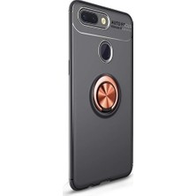 Tekno Grup Xiaomi Mi 8 Lite Kılıf Ultra Korumalı Yüzüklü Manyetik Ravel Silikon Siyah - Rose + Tam Kaplayan 6D Nano Ekran Koruyucu