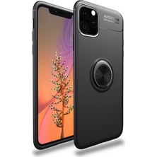 Tekno Grup Apple iPhone 11 Kılıf Ultra Korumalı Yüzüklü Manyetik Ravel Silikon Siyah + Full Body 360 Ekran Koruyucu  Ön Arka