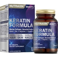 Nutraxin Keratin Formula - Saç Bakım Vitamini Kolajen Keratin Biotin Çinko L-Arginin L-Sistein