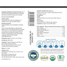 TheLifeCo Organik Hindistan Cevizi Sütü 400 ml (Laktozsuz, Glutensiz, Vegan)