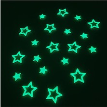 Faami Style Fosforlu Yıldızlar 20 Adet Fosforlu Duvar Süsü