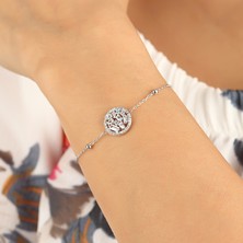 Azuris 925 Ayar Gümüş Baget Taşlı  Bileklik