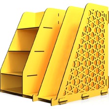 Kuk Design Ottoman Evrak Rafı Masaüstü Düzenleyici Organizer Sarı