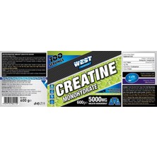 West Nutrition Creatine Monohydrate 600 gr 100 Servis Yeşil Elma Aromalı