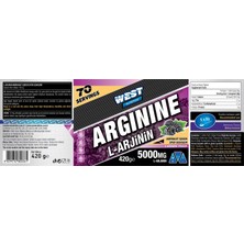 West Nutrition L-Arginine L-Arjinin 420 gr Böğürtlen Aromalı