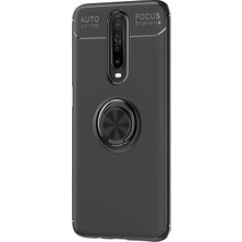 Case Street Xiaomi Redmi K30 Kılıf Ravel Silikon Yüzüklü Mıknatıslı Siyah