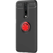 Case Street Xiaomi Redmi K30 Kılıf Ravel Silikon Yüzüklü Mıknatıslı + Nano Glass Bordo