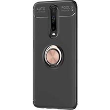 Case Street Xiaomi Redmi K30 Kılıf Ravel Silikon Yüzüklü Mıknatıslı + Nano Glass Bronz