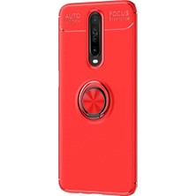 Case Street Xiaomi Redmi K30 Kılıf Ravel Silikon Yüzüklü Mıknatıslı + Nano Glass Kırmızı