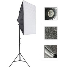 Rabsev 50x70cm Softbox Tek Duylu İkili Set Ürün ve Video Çekim Işığı 200cm Ayak