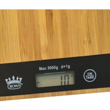 Crown Dijital Bambu Mutfak Terazisi LCD Ekran 5 kg