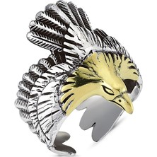 Takı Dükkanı Boyu Ayarlı Kartal Gümüş Erkek Yüzük msr282