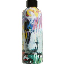 Puro Hot&Cold Paslanmaz Çelik Termos Parlak Street Art Graffiti Desenli 500 ml