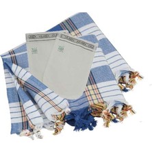 Peştemal Seti 2 Klasik Peştemal Mavi 2 Ince Kese