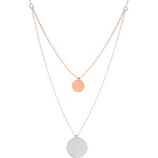 Azuris 925 Ayar Gümüş Ikili Plaka Kolye