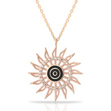 Azuris 925 Ayar Gümüş Mineli Güneş Kolye