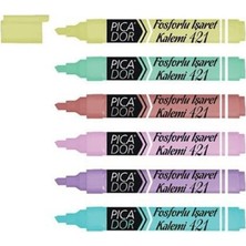 Picador 421 Renkli Fosforlu Pastel Kalem 6'lı