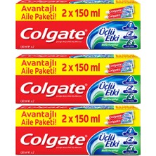 Colgrate Diş Macunu Üçlü Etki 2 x 150 ml 3 Adet