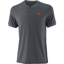 Wilson UWII Henley DK Gri Erkek Tenis T-Shirt wra762906