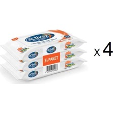 Activex Islak Mendil 15 x 3 Paket 4'lü