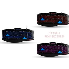 Rampage KM-R5 3 Farklı Aydınlatmalı Siyah Oyuncu Klavye Mouse Set (14259)
