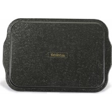 Evle Desenli Metal Tepsi  Dikdörtgen 21,5 x 31,6,5 Cm