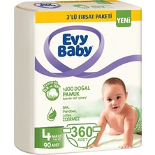 Evy Baby Bebek Bezi 4 Beden Maxi 7-14 kg Doğal Pamuklu 360 Adet