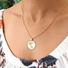 Azuris 925 Ayar Gümüş Cleopatra Singapur Zincir Madalyon Kolye