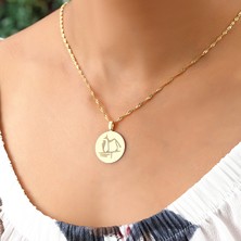 Azuris 925 Ayar Gümüş  Singapur Zincir Mısır Tılsımı Madalyon Kolye