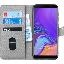 Microsonic Samsung Galaxy A7 2018 Kılıf Fabric Book Wallet Gri