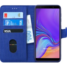 Microsonic Samsung Galaxy A7 2018 Kılıf Fabric Book Wallet Lacivert