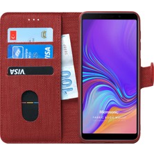 Microsonic Samsung Galaxy A9 2018 Kılıf Fabric Book Wallet Kırmızı