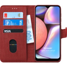 Microsonic Samsung Galaxy A10s Kılıf Fabric Book Wallet Kırmızı