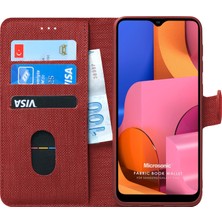 Microsonic Samsung Galaxy A20s Kılıf Fabric Book Wallet Kırmızı