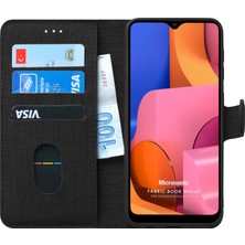 Microsonic Samsung Galaxy A20s Kılıf Fabric Book Wallet Siyah