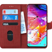 Microsonic Samsung Galaxy A70 Kılıf Fabric Book Wallet Kırmızı