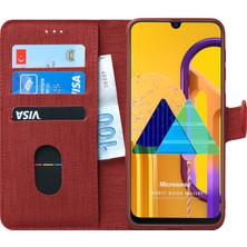 Microsonic Samsung Galaxy M30s Kılıf Fabric Book Wallet Kırmızı