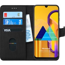 Microsonic Samsung Galaxy M30s Kılıf Fabric Book Wallet Siyah