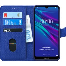 Microsonic Huawei Y6 2019 Kılıf Fabric Book Wallet Lacivert