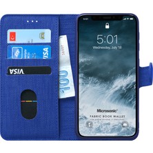 Microsonic Apple iPhone 11 Pro Max Kılıf Fabric Book Wallet Lacivert