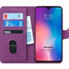 Microsonic Xiaomi Mi 9 SE Kılıf Fabric Book Wallet Mor