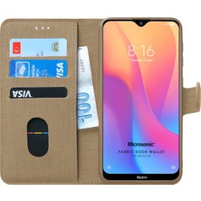 Microsonic Xiaomi Redmi 8A Kılıf Fabric Book Wallet Gold