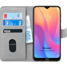 Microsonic Xiaomi Redmi 8A Kılıf Fabric Book Wallet Gri