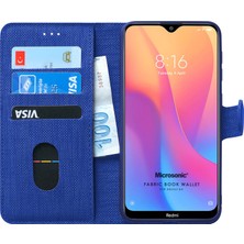 Microsonic Xiaomi Redmi 8A Kılıf Fabric Book Wallet Lacivert